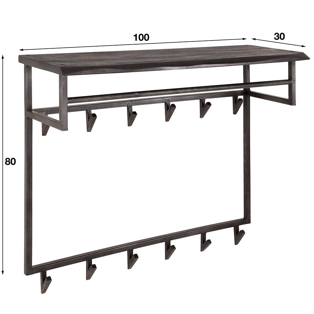 Hängegarderobe mit Maßen und Abmessungen: 100 cm Breite, 80 cm Höhe, 30 cm Tiefe – Ariet