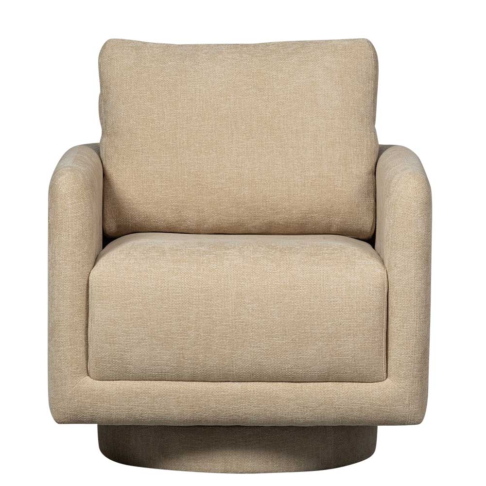 Wohnzimmer Drehsessel in Beige Chenille - Enzyla