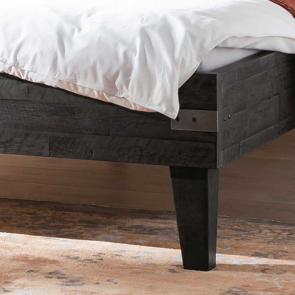 Akazienholz Bett in Grau - Friedel