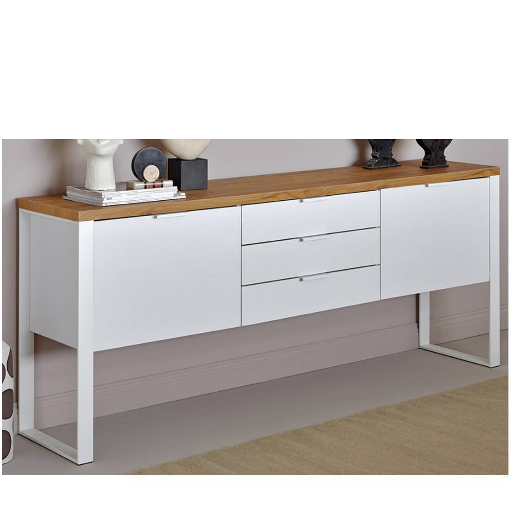 Sideboard in Weiß und Kerneiche - Sanuel