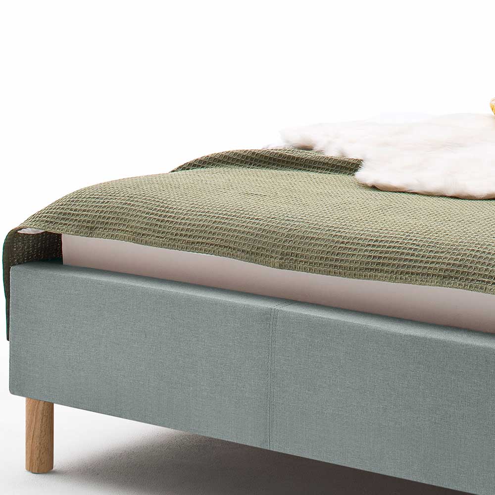 Elegantes Polsterbett in hellem Blau - Plodi