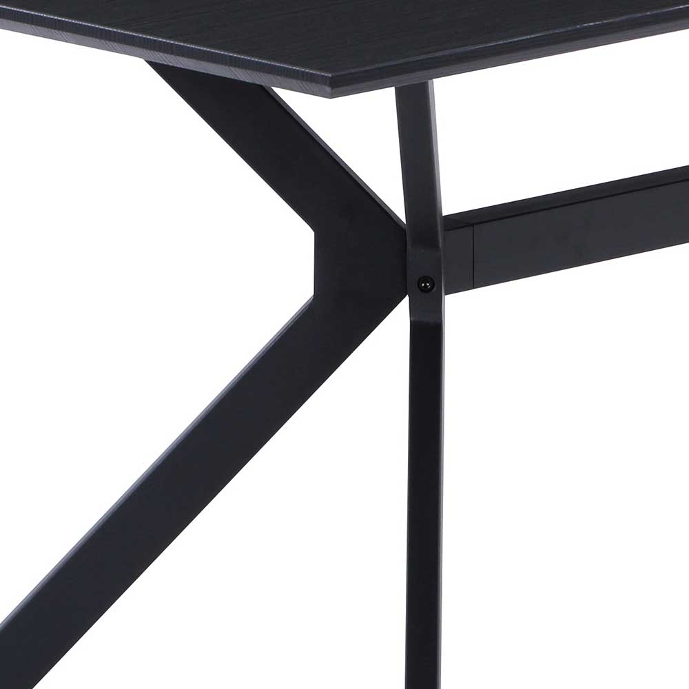 180x90 Industry Tisch in Anthrazit & Schwarz - Gerolamo