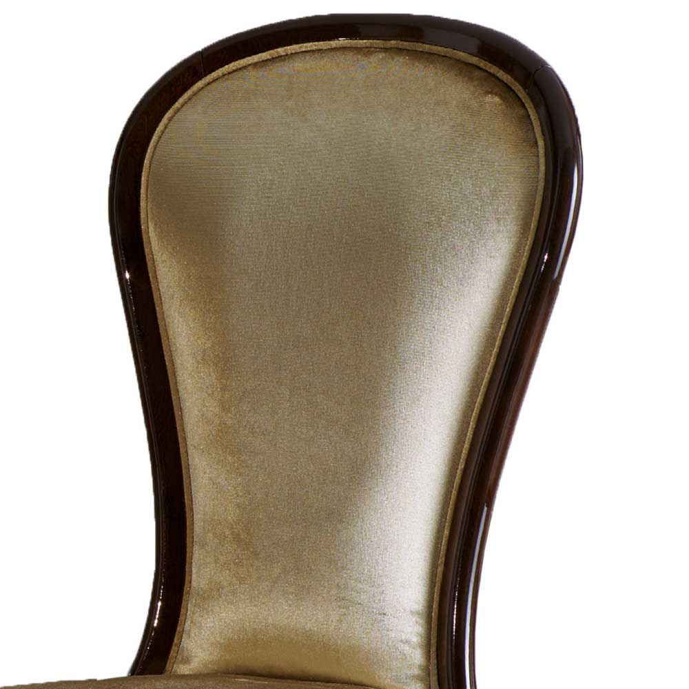 Hochwertiger Polsterstuhl aus Samt Beige - Fouzi