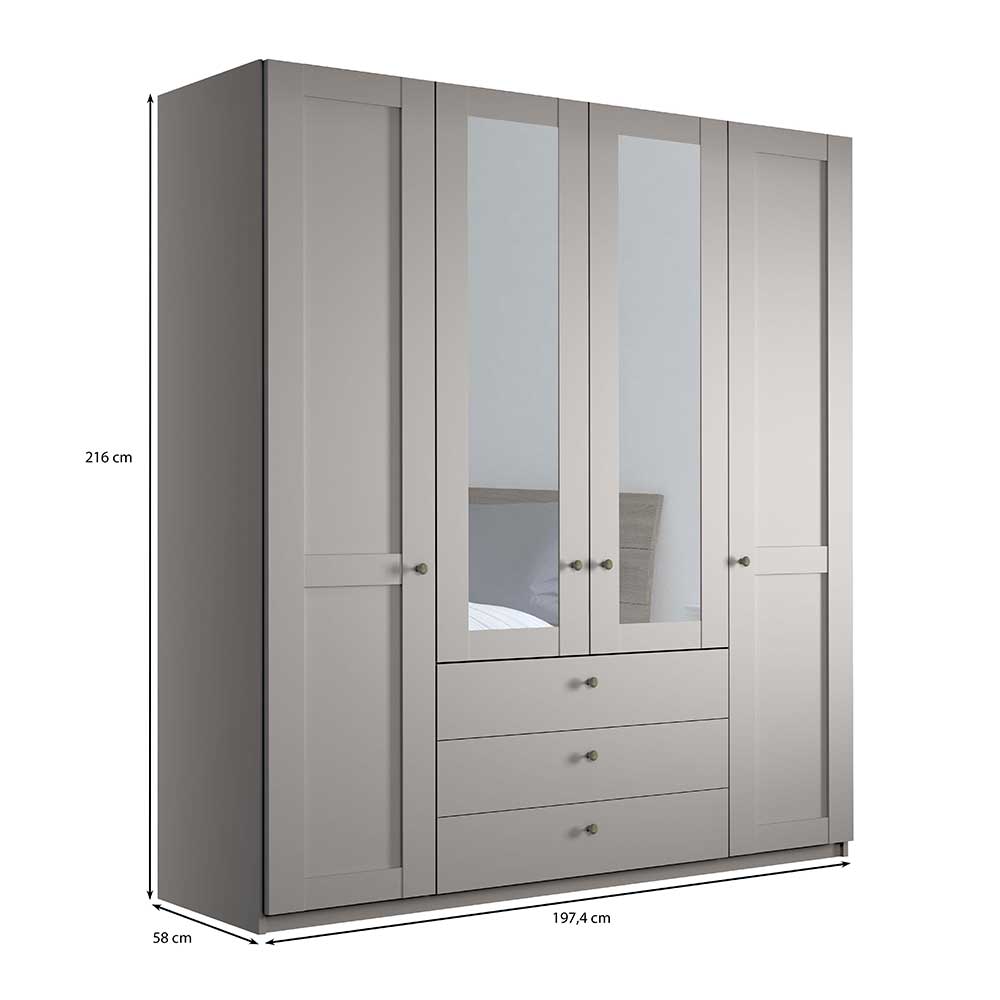 Kombi-Kleiderschrank mit Spiegeln - Ridonna