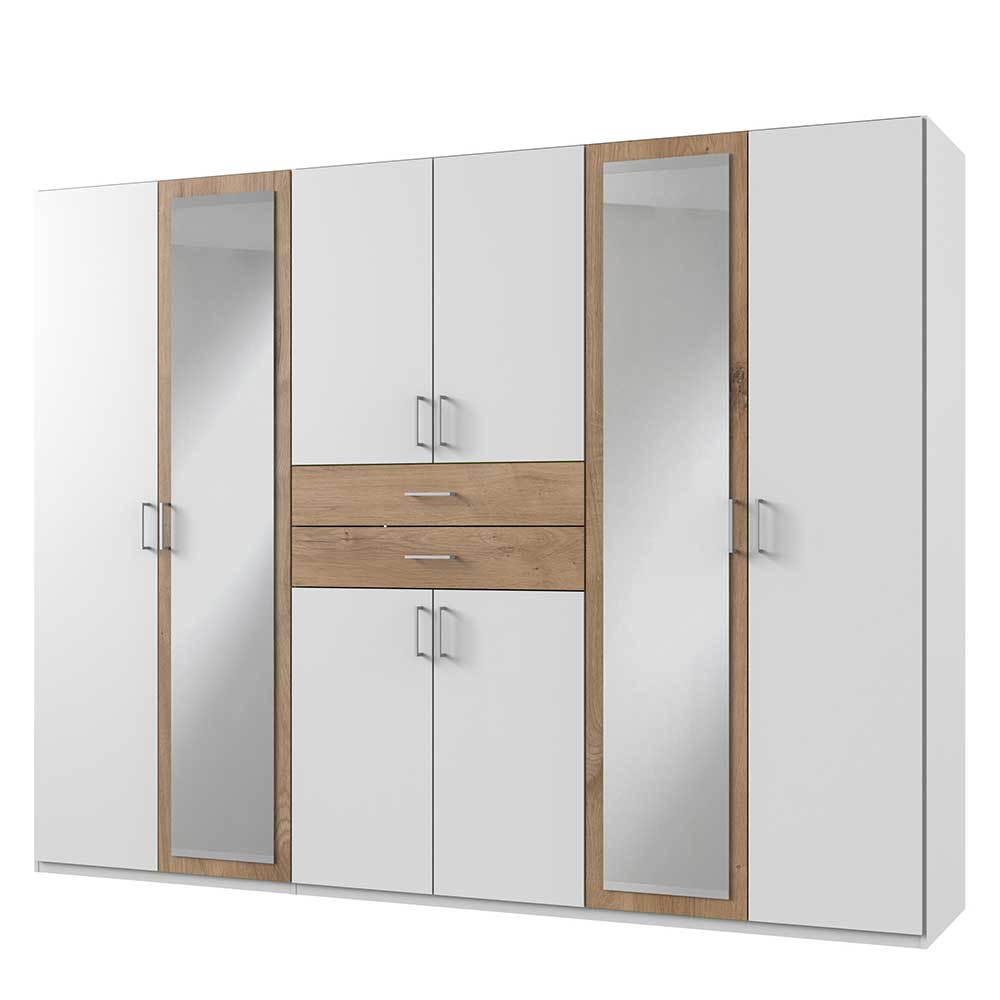 270 cm Schlafzimmer Drehtürenschrank in Weiß - Rienas