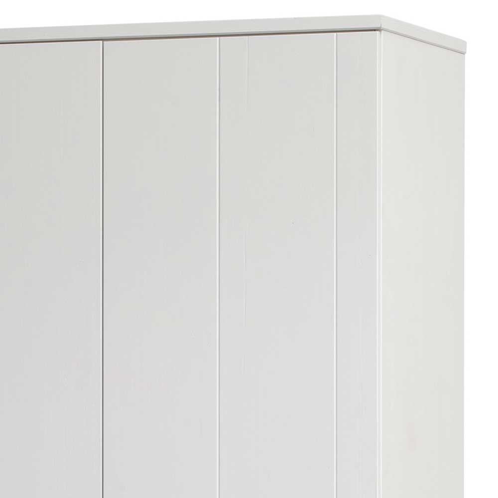Rustikal-moderner Kleiderschrank in Weiß Kiefer - Zanyorita