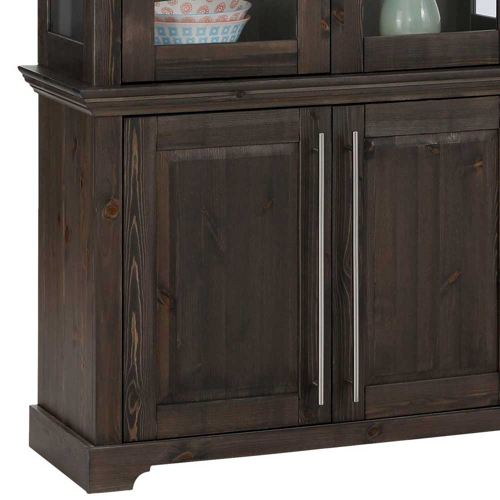 Vitrine aus dunkel lackiertem Kiefernholz - Syvila