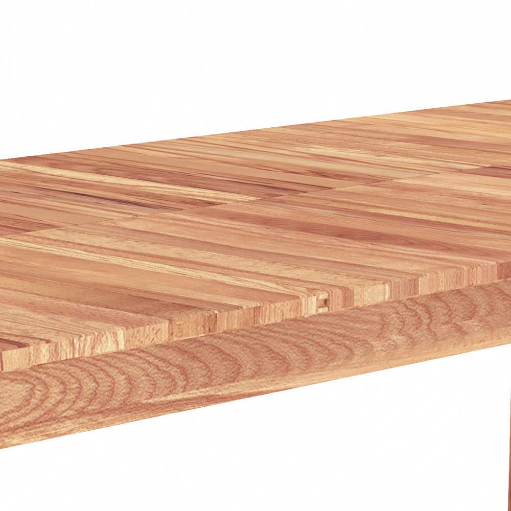 Nahaufnahme der Verlängerungsplatte und der einzigartigen Holzmaserung des Kernbuche Esstisches – Lana
