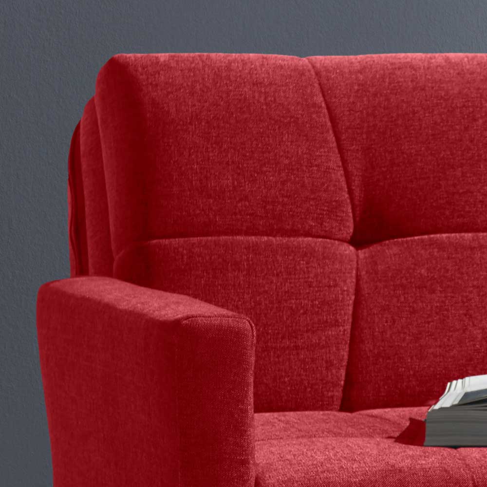 Rotes Schlafsofa mit Flachgewebe Bezug - Singuaro