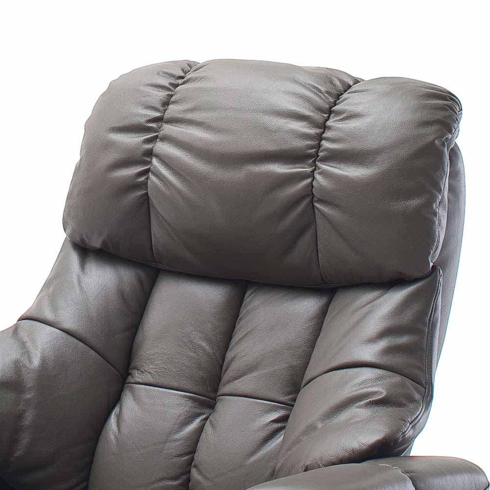 Relaxsessel Faraian aus Echtleder und Massivholz (zweiteilig)