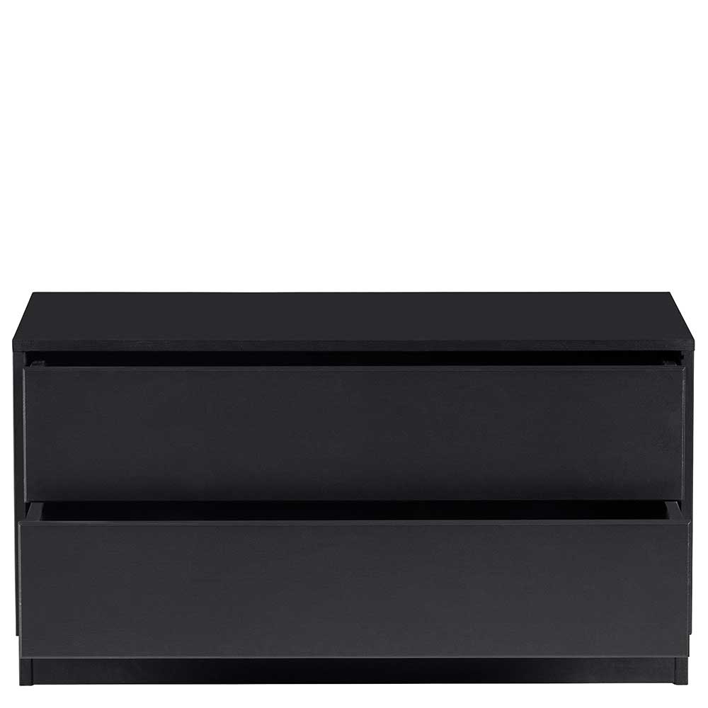 Schwarzes Lowboard mit zwei Schubladen - Niwidus