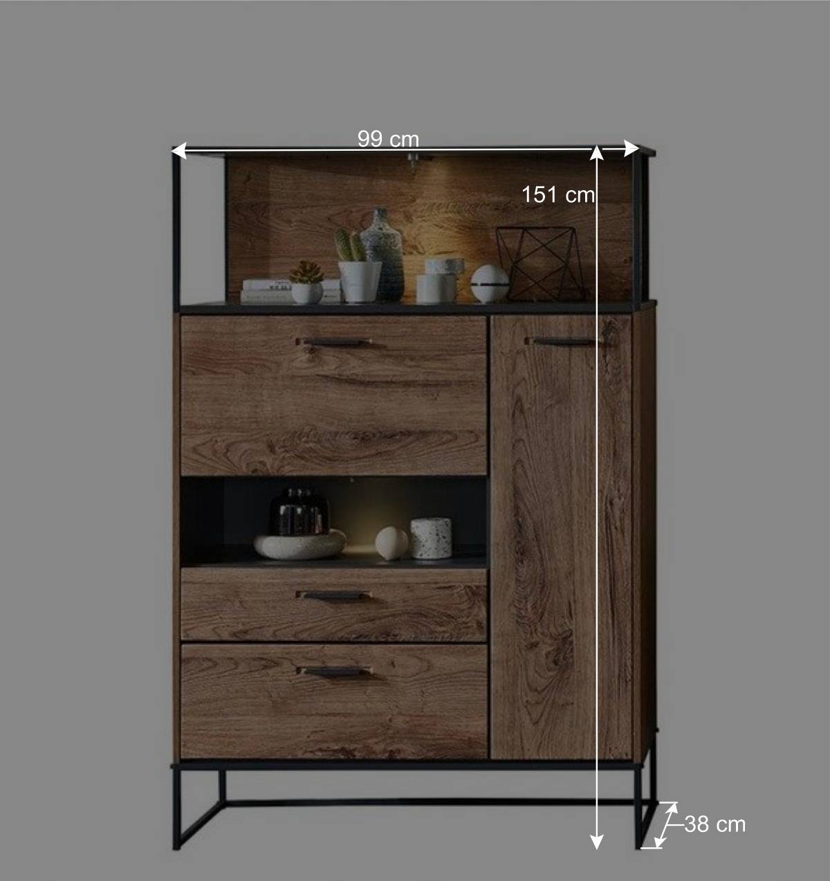 Industry TV Board & Highboard Set - Xindus (zweiteilig)