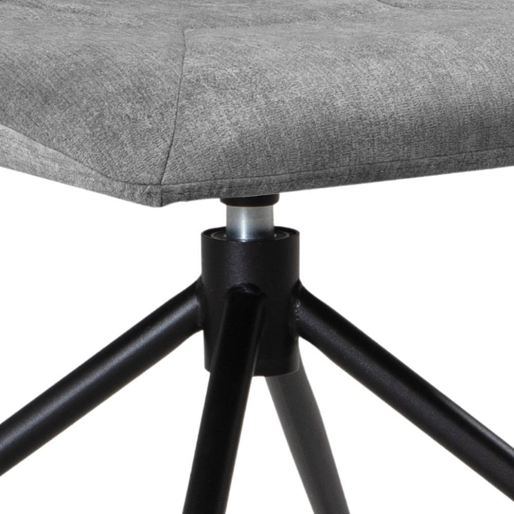 Flockstoff Stühle in Grau mit Schwarz - Pogarana (2er Set)