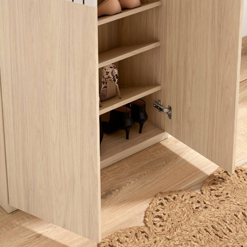 Highboard für Schuhe in Naturfarben Holzoptik - Ragusca
