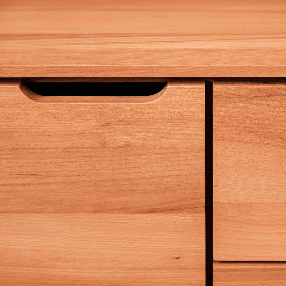 Einzelne Schublade mit eleganter Griffmulde aus hellem Massivholz – Junola
