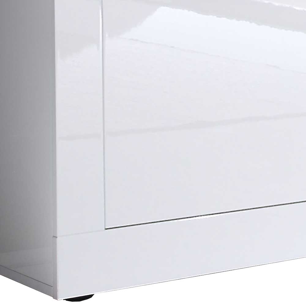 Weißes Hochglanz Lowboard für TV - Sogno