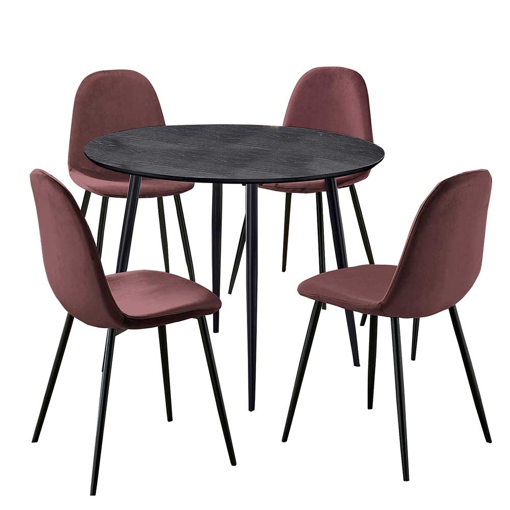 Runder Tisch mit Schalenstühlen - Sunya (fünfteilig)