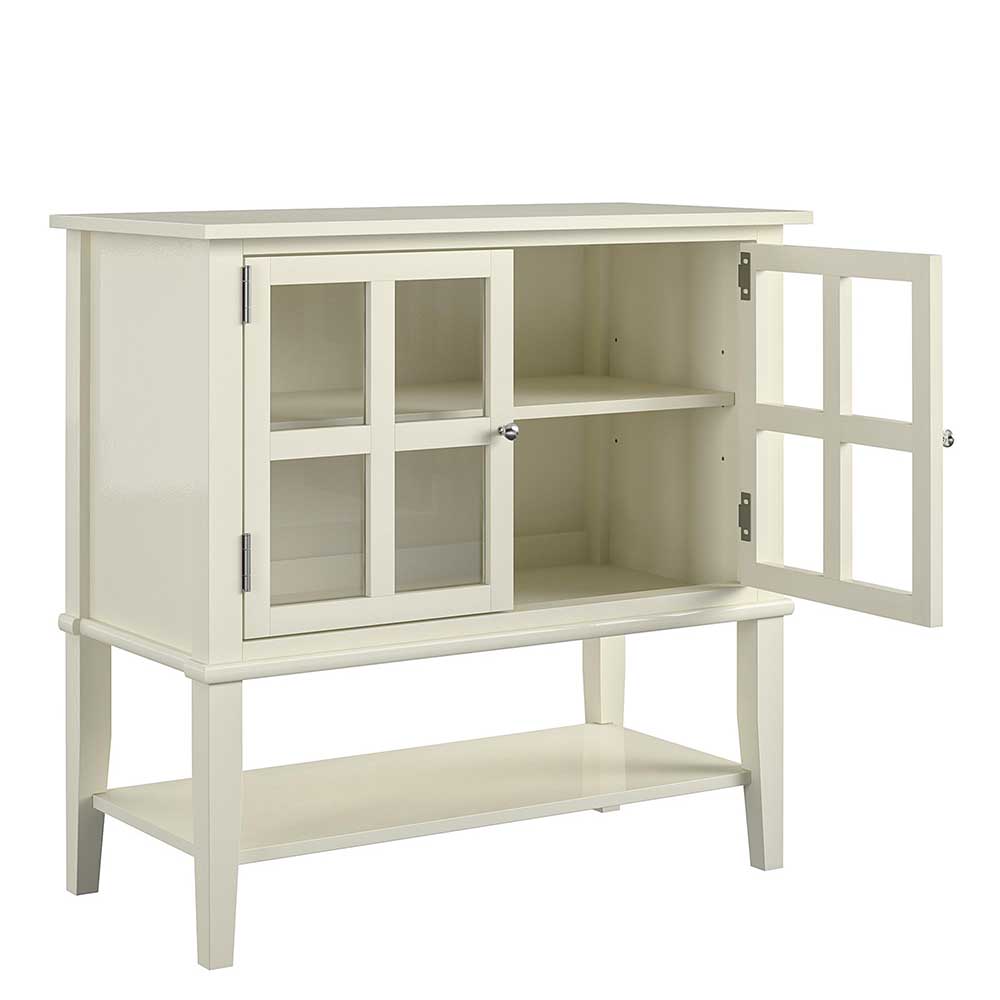 80x78x40 Vintage Glasschrank in Creme - Luan