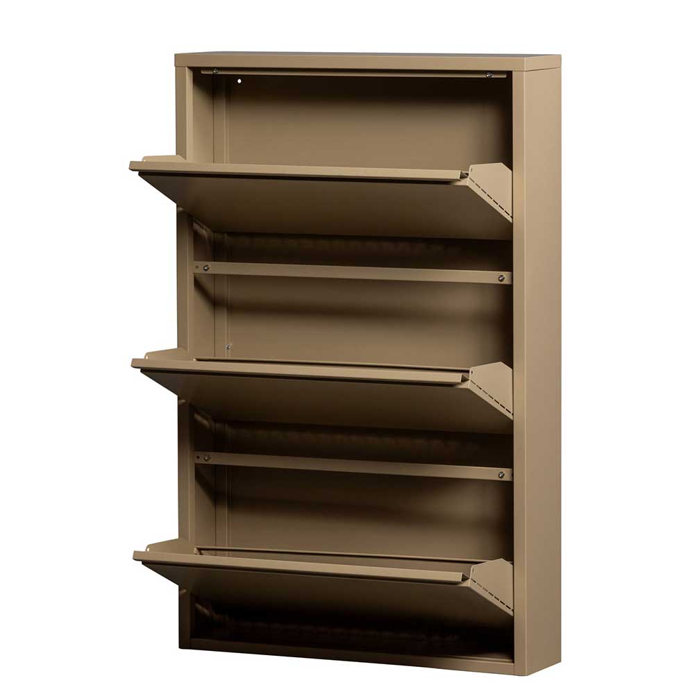 Metall Schuhschrank in Beige - Izzymo