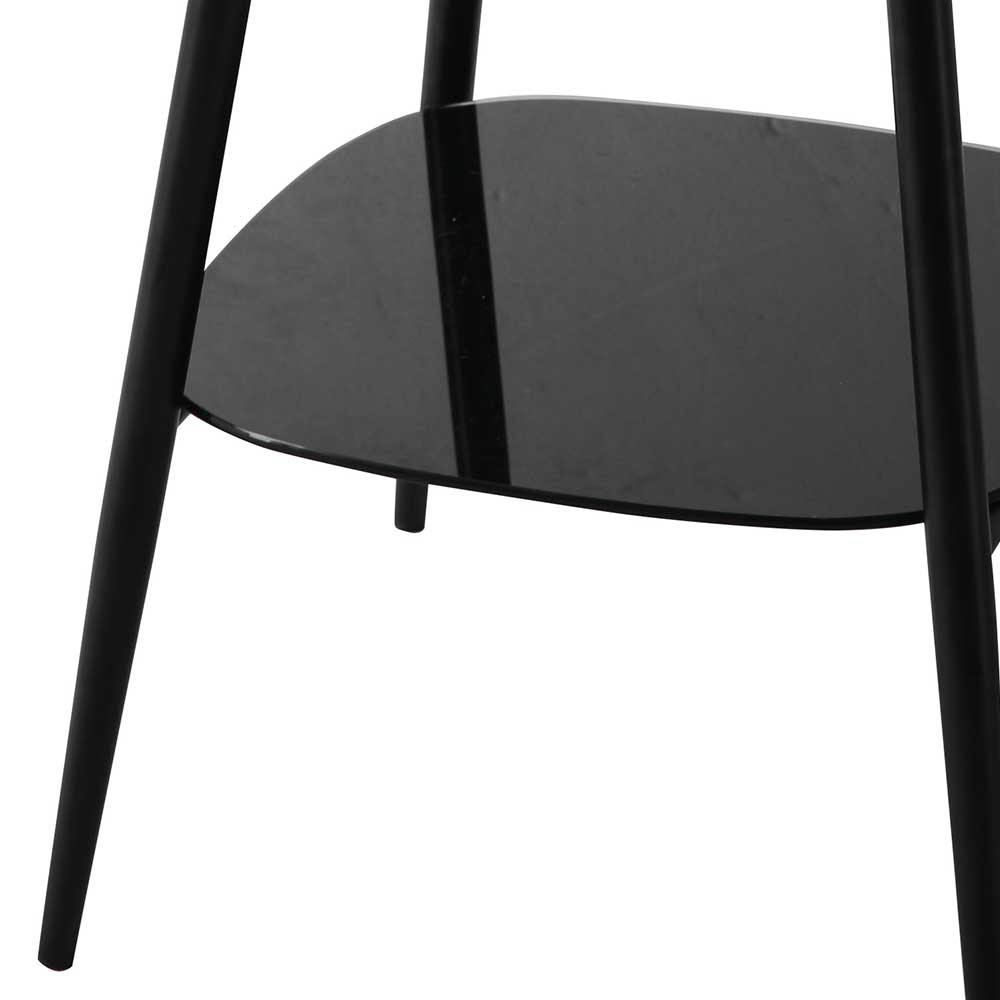Retro Beistelltisch in Marmor Optik Weiß Grau - Salerno
