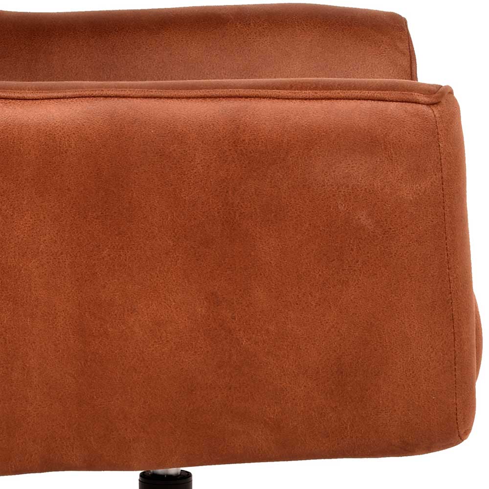 Drehbarer Wohnzimmersessel in Cognac Braun - Crocetta