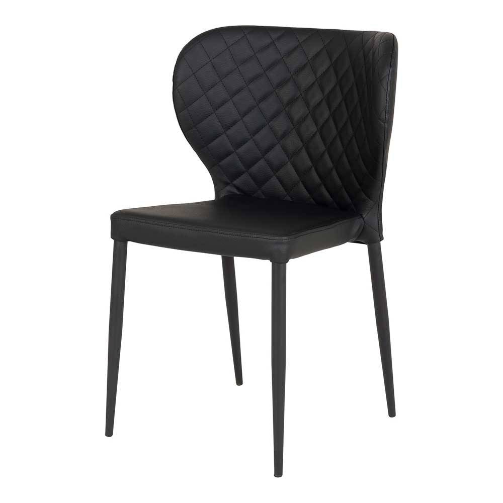 Polsterstühle aus Kunstleder Schwarz - Wambada (2er Set)