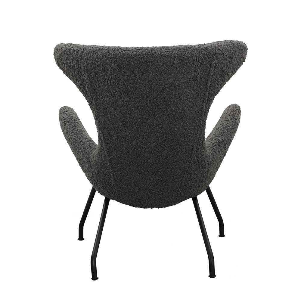 Stylischer Sessel mit grauem Plüsch bezogen - Simple