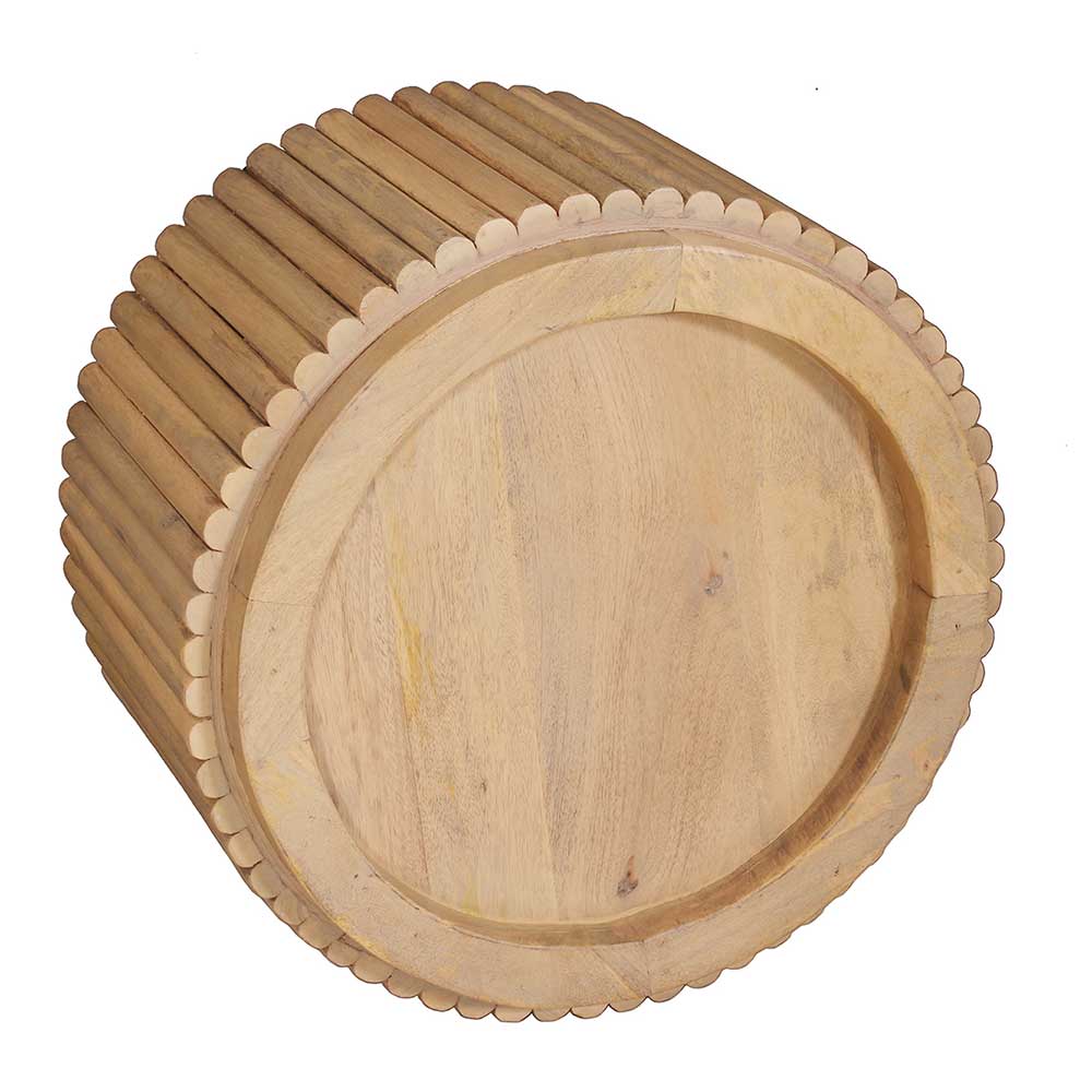 Runder Couchtisch aus Mangobaum Massivholz - Rosalia