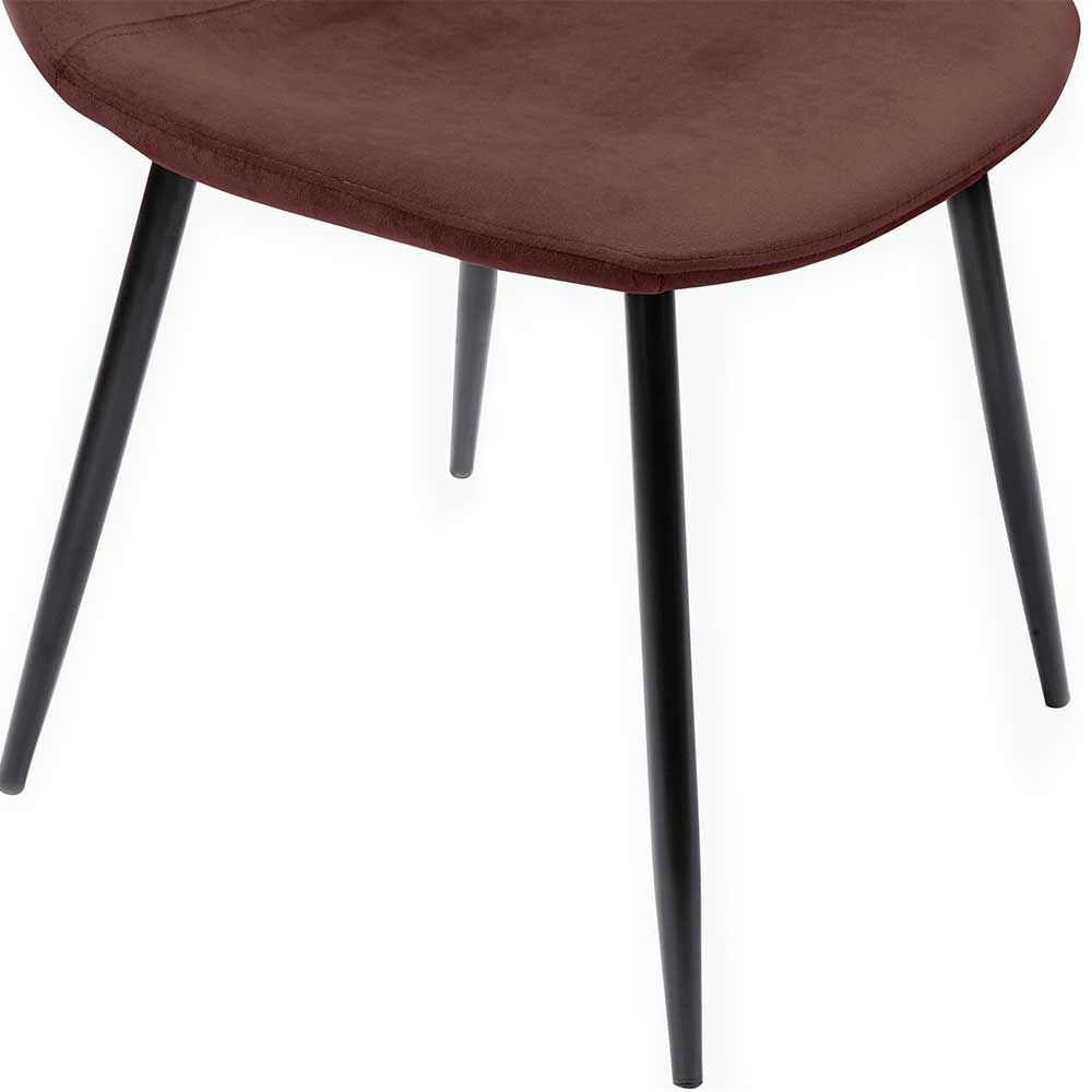 Schalenstühle in Altrosa Samt - Rufu (4er Set)