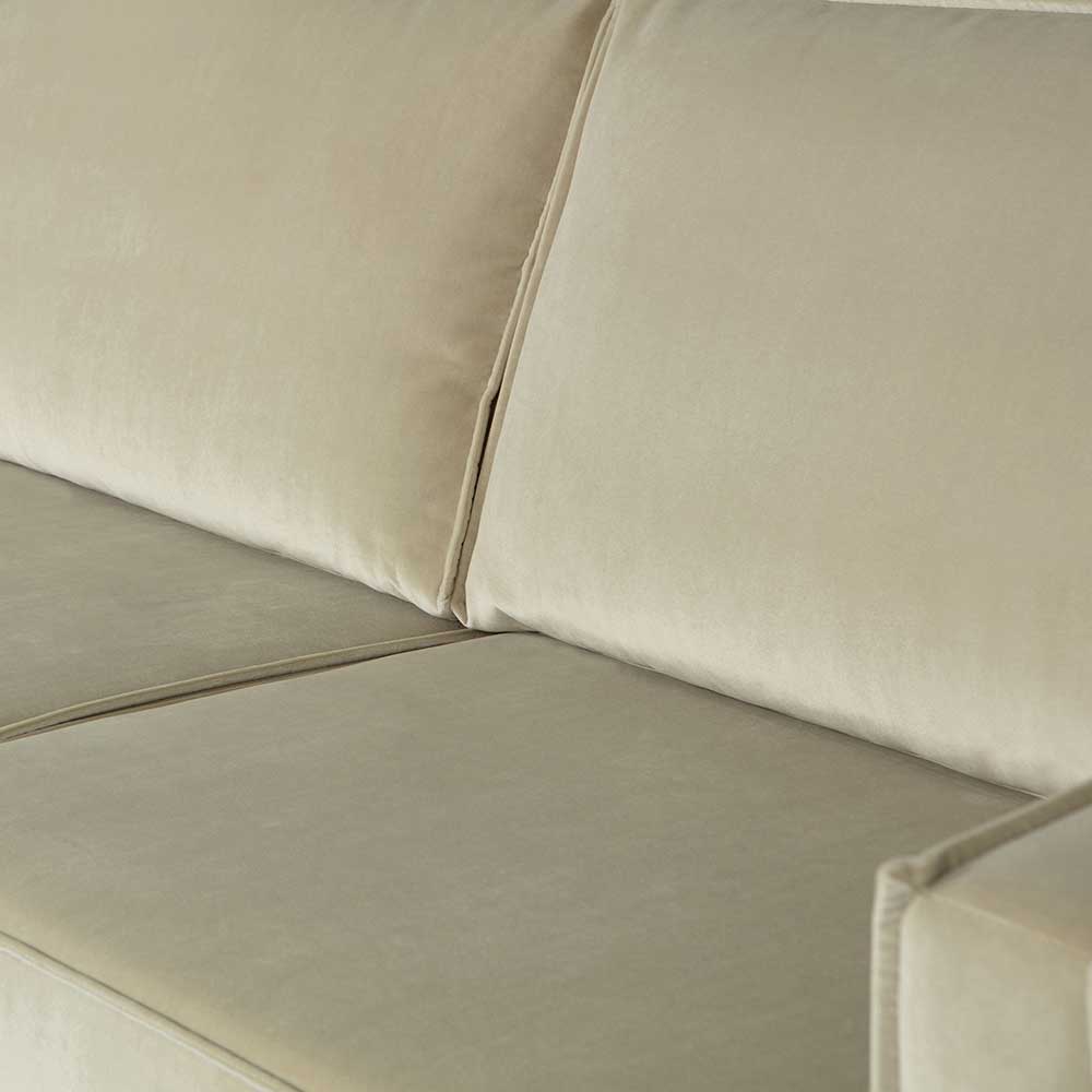 Retro Couch aus Samt in Graugrün - Vontada