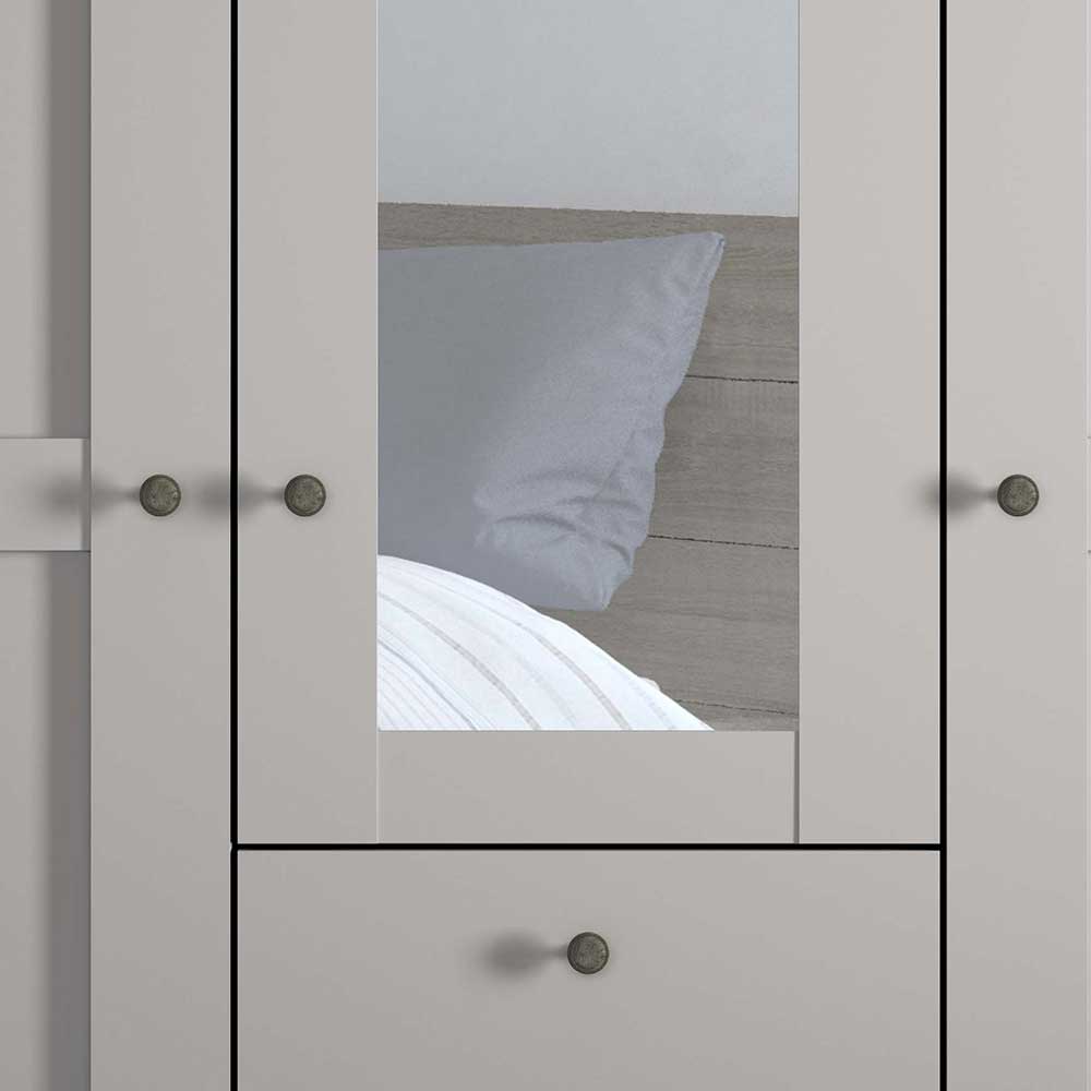 Hellgrauer Kombi-Kleiderschrank 3-türig - Ridonna