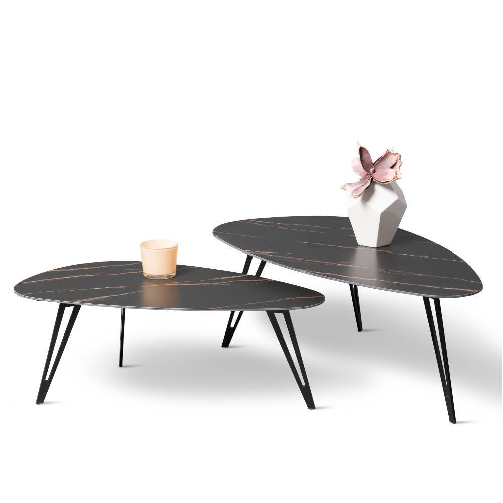 Couchtisch Duo in Marmoroptik - Jimis (zweiteilig)
