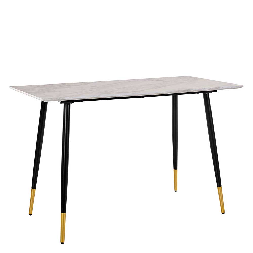 Schreibtisch in Marmoroptik Weiß Grau - Riguna