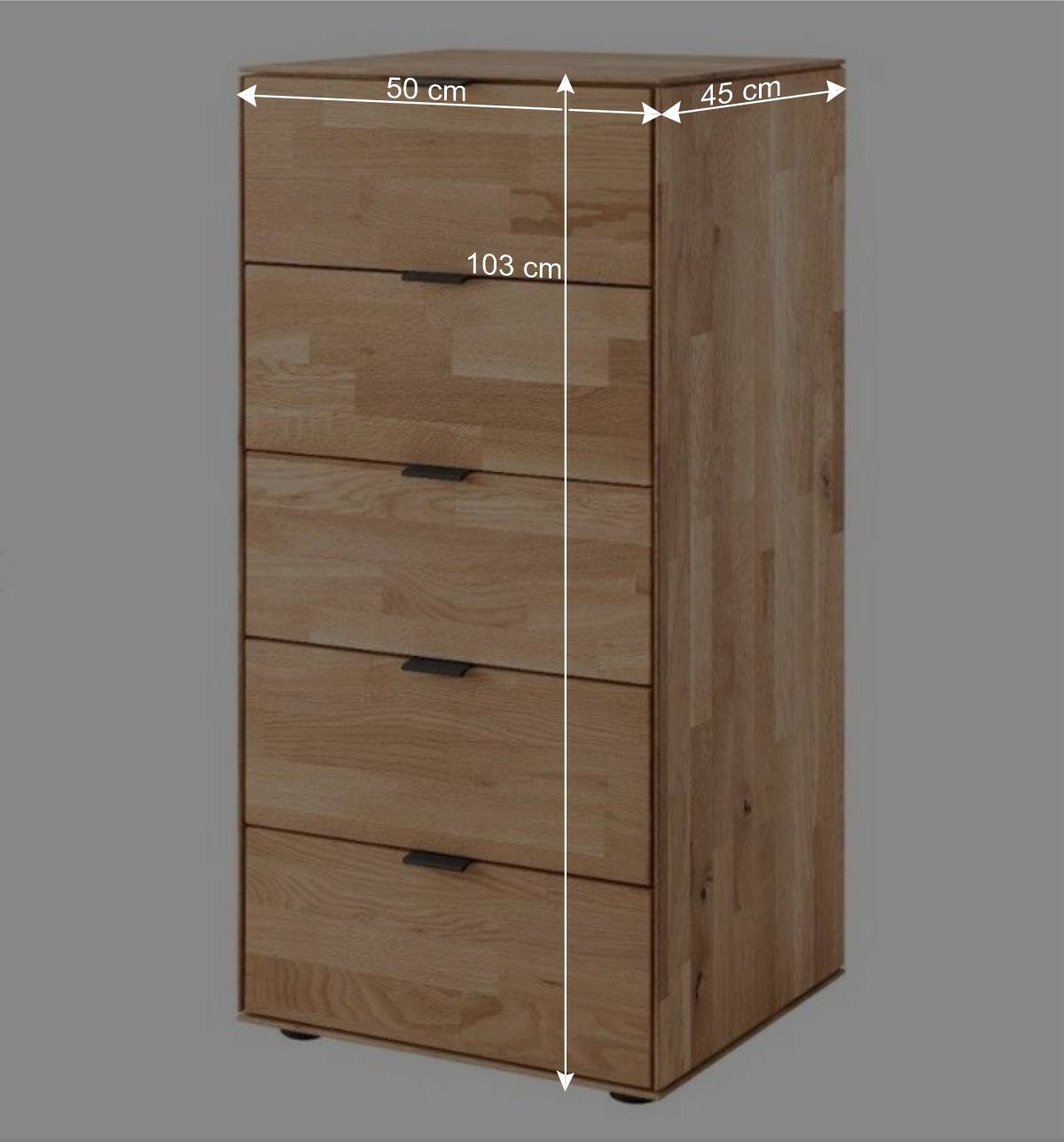 Holz-Hochkommode aus Wildeiche - Kassanda