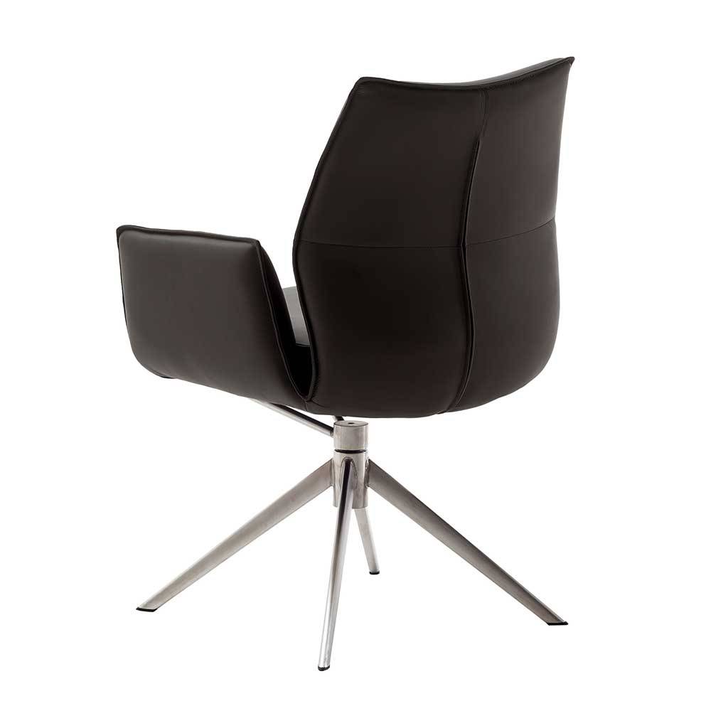Drehbare Tischsessel aus Echtleder - Cascaya (2er Set)