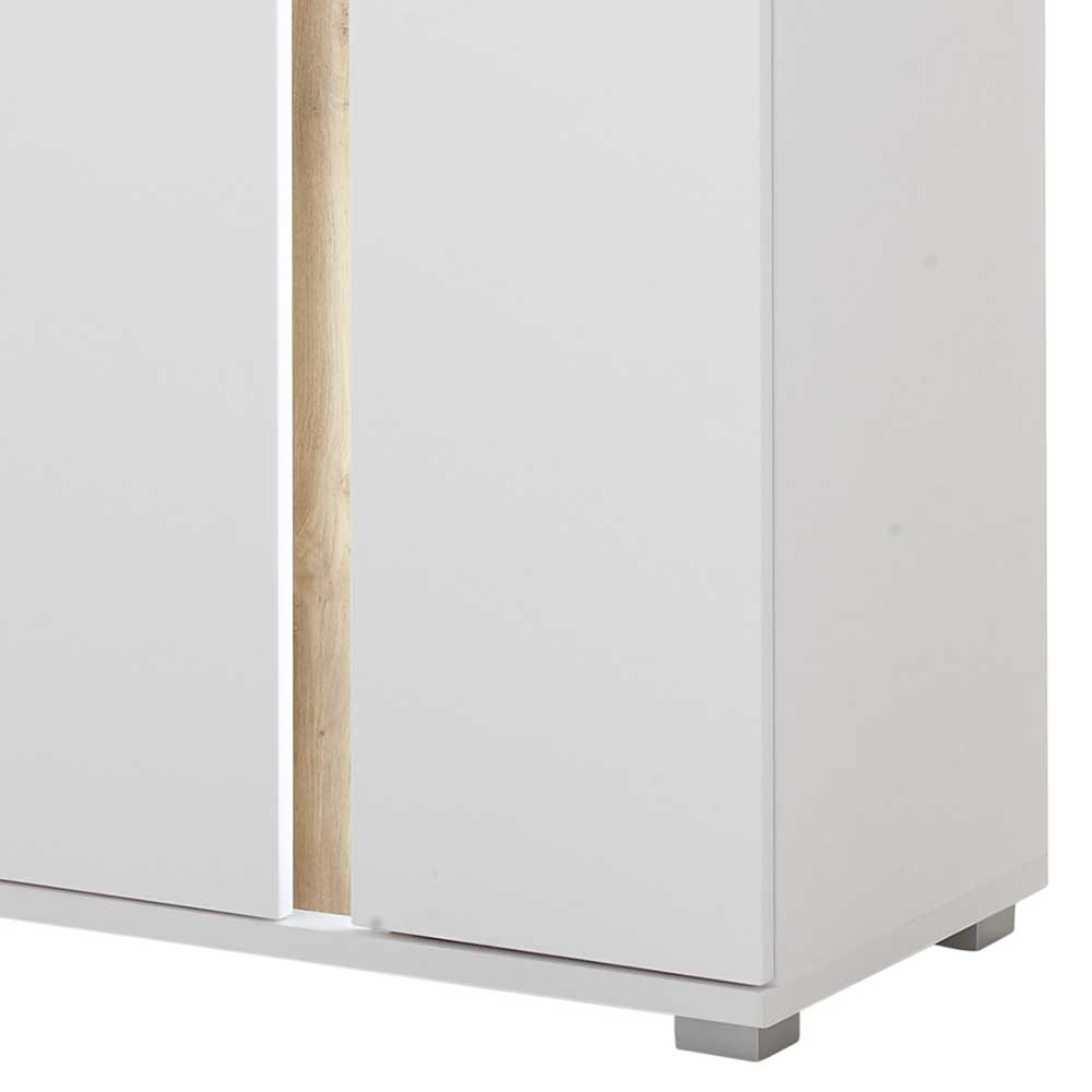 Beleuchtetes Sideboard in Weiß mit Wildeiche - Racelyn
