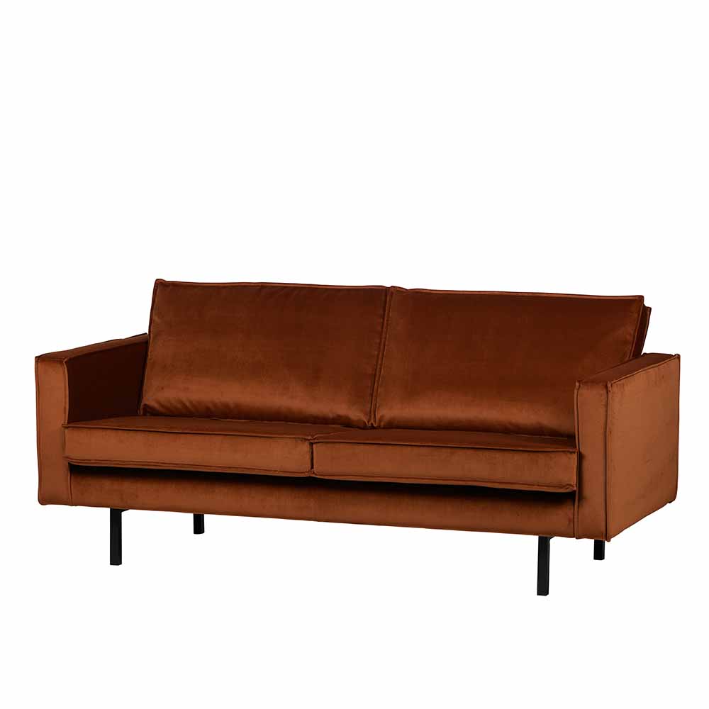 Zweisitzer-Sofa Naryon mit Samtbezug in Rostfarben