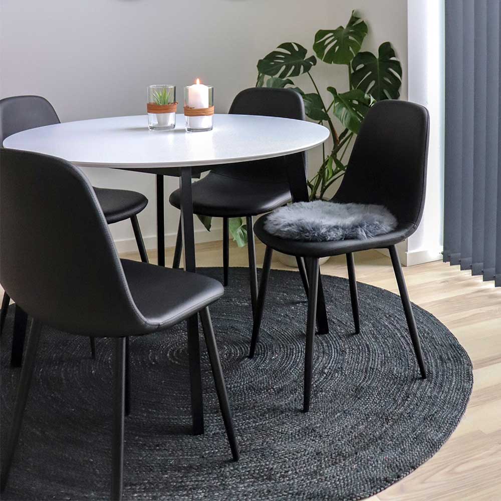 Schwarze Schalenstühle aus Kunstleder - Spiaggo (2er Set)