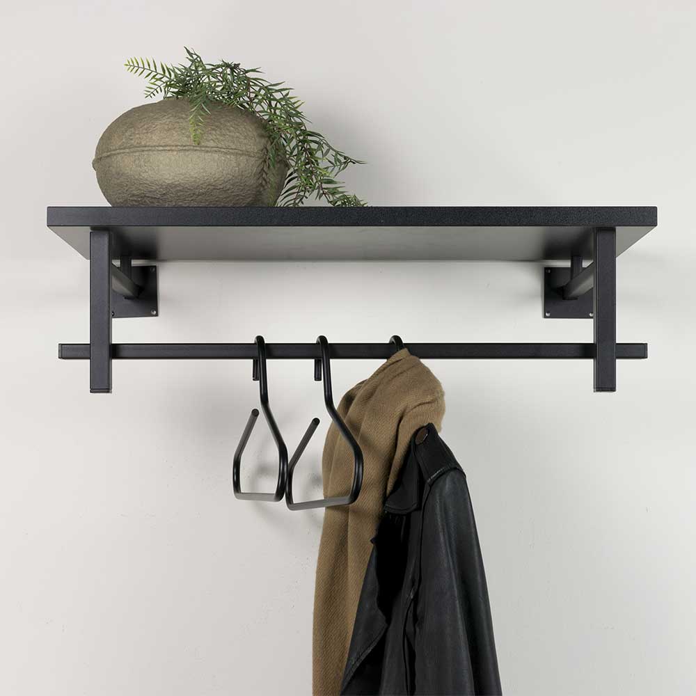 Schwarze Design Wandgarderobe modern - Unesc