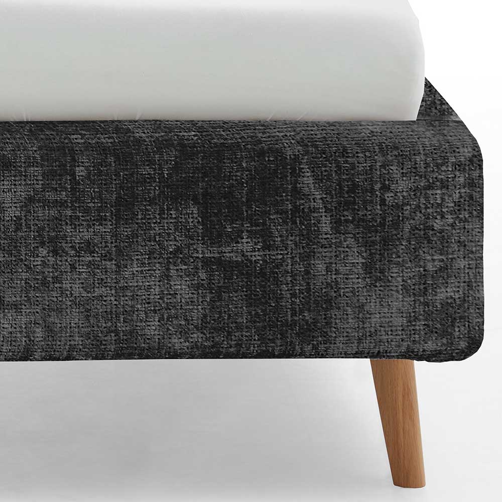Boucle Stauraumbett in Anthrazit - Seen