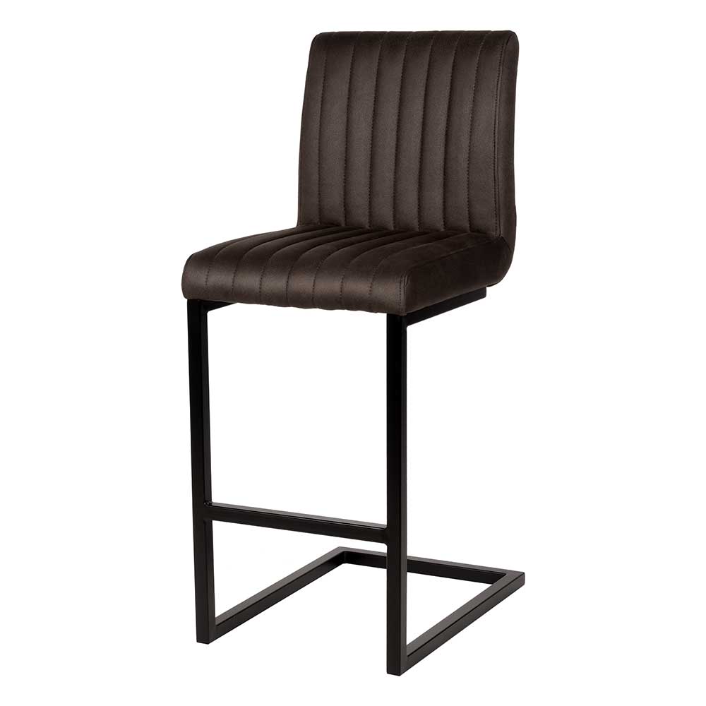 Barhocker mit Rückenlehne in Anthrazit - Katrona (2er Set)