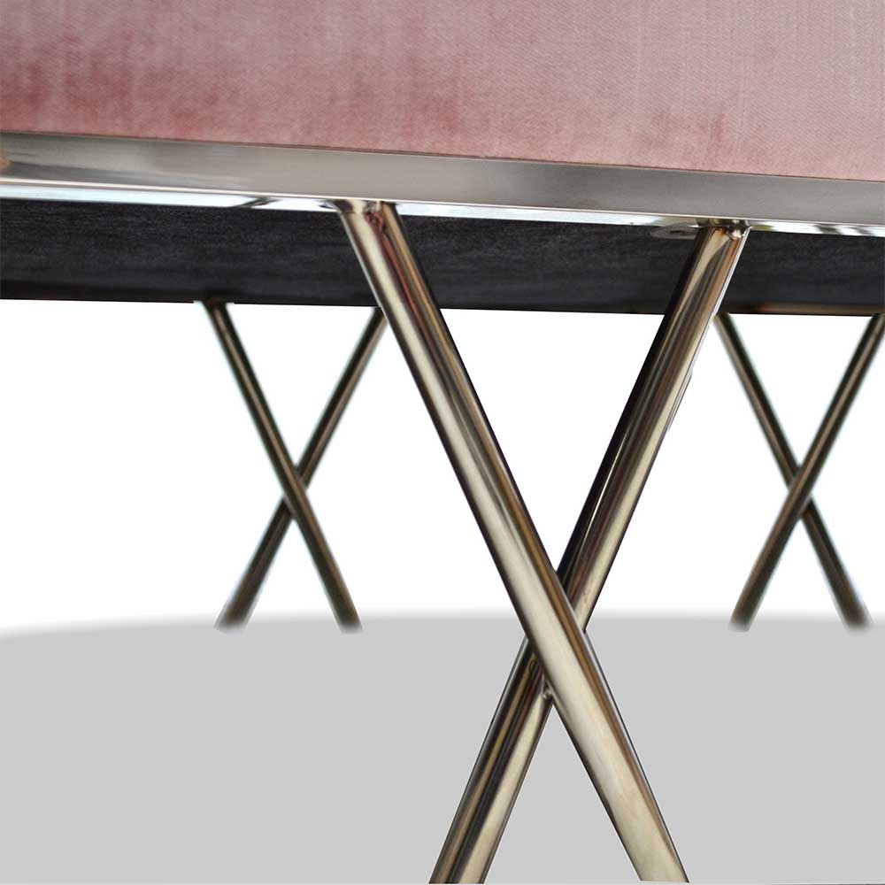 Design Sofa mit Edelstahl Gestell in Chrom - Santobal