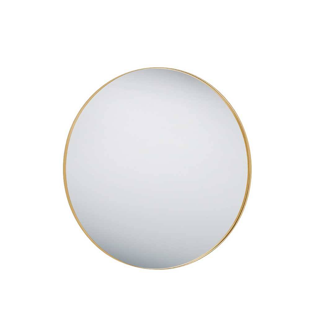 Goldfarbener Wandspiegel in Rund 80 cm - Zeanno