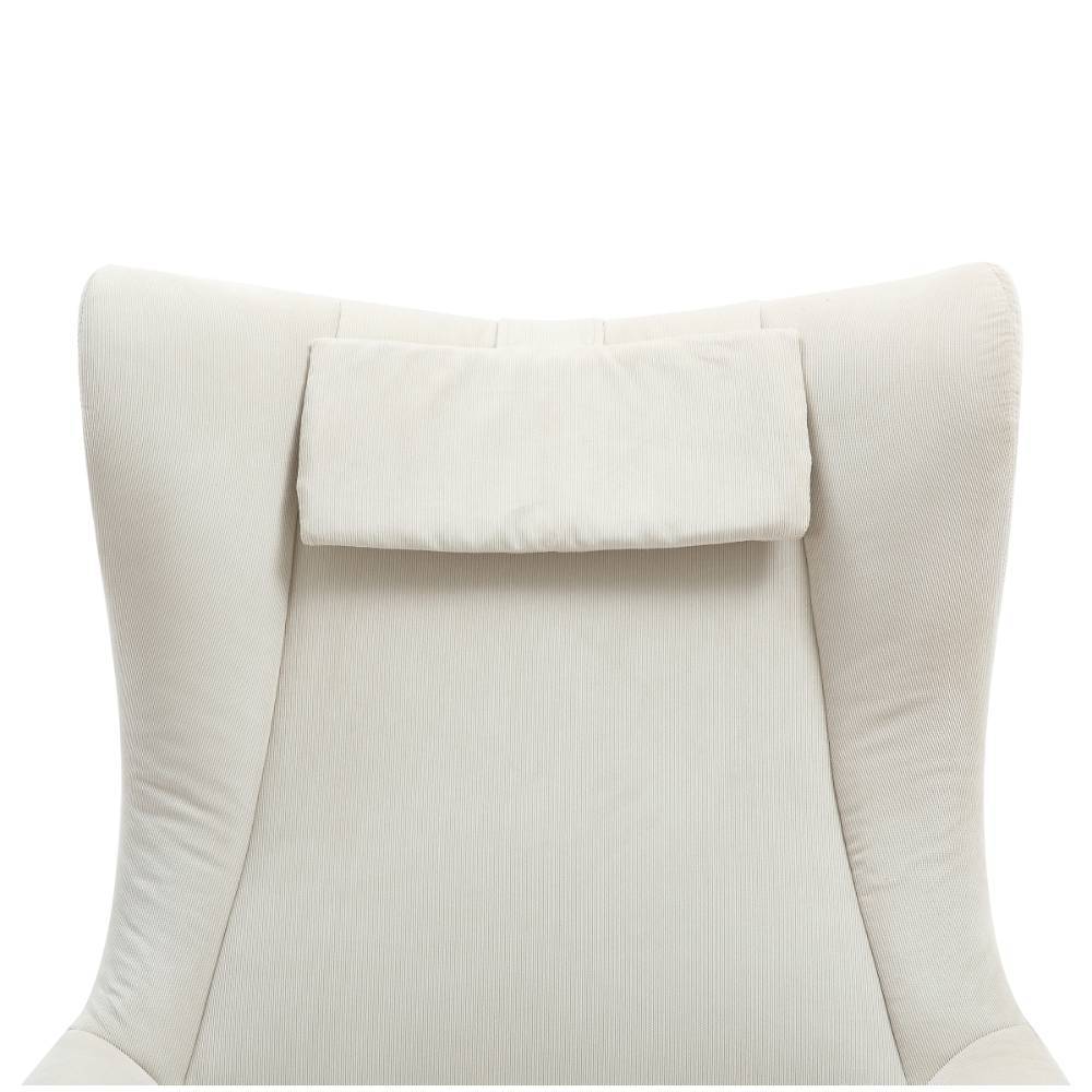 Sessel mit Fußhocker in Beige - Varina (zweiteilig)