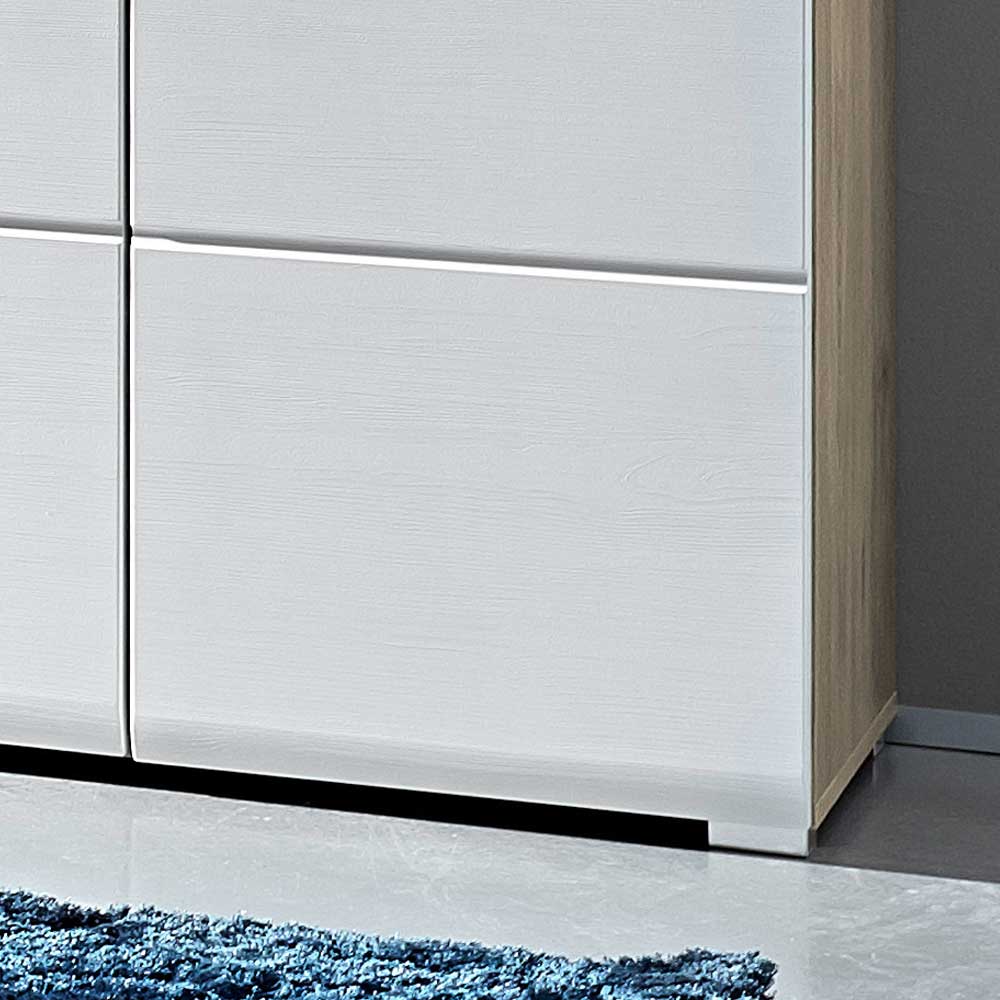 Flur Schuhschrank Brosgo in Weiß Silbereiche