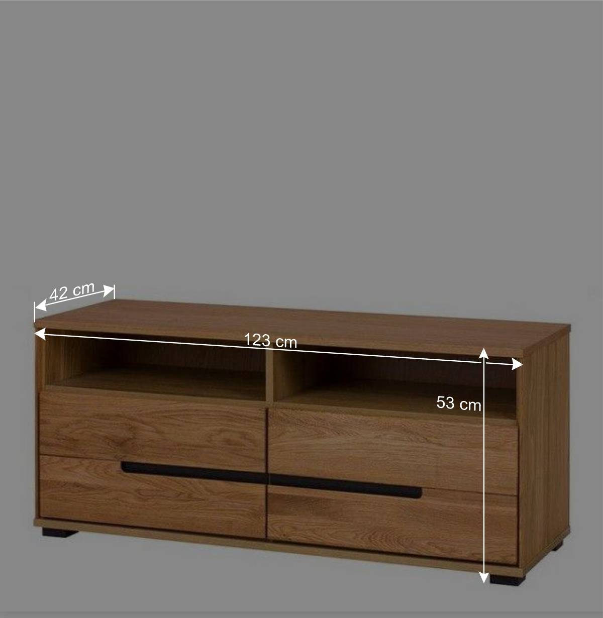 123x53x42 TV Unterschrank in Eiche - Sennya