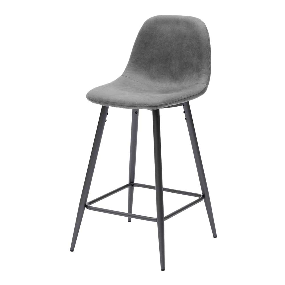 Dunkelgraue Barstühle mit Sitzschale - Vrono (2er Set)