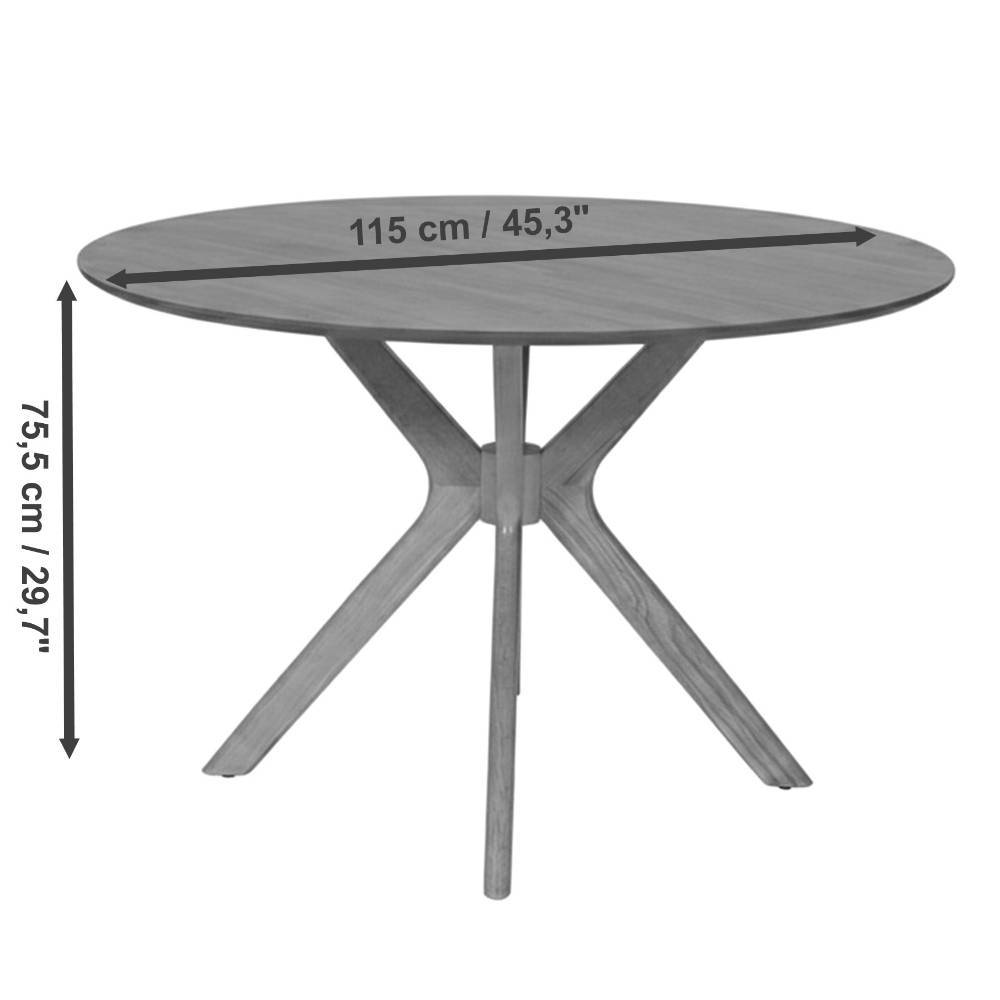 Esszimmer Tisch aus Gummibaumholz in Schwarz - Nemphia
