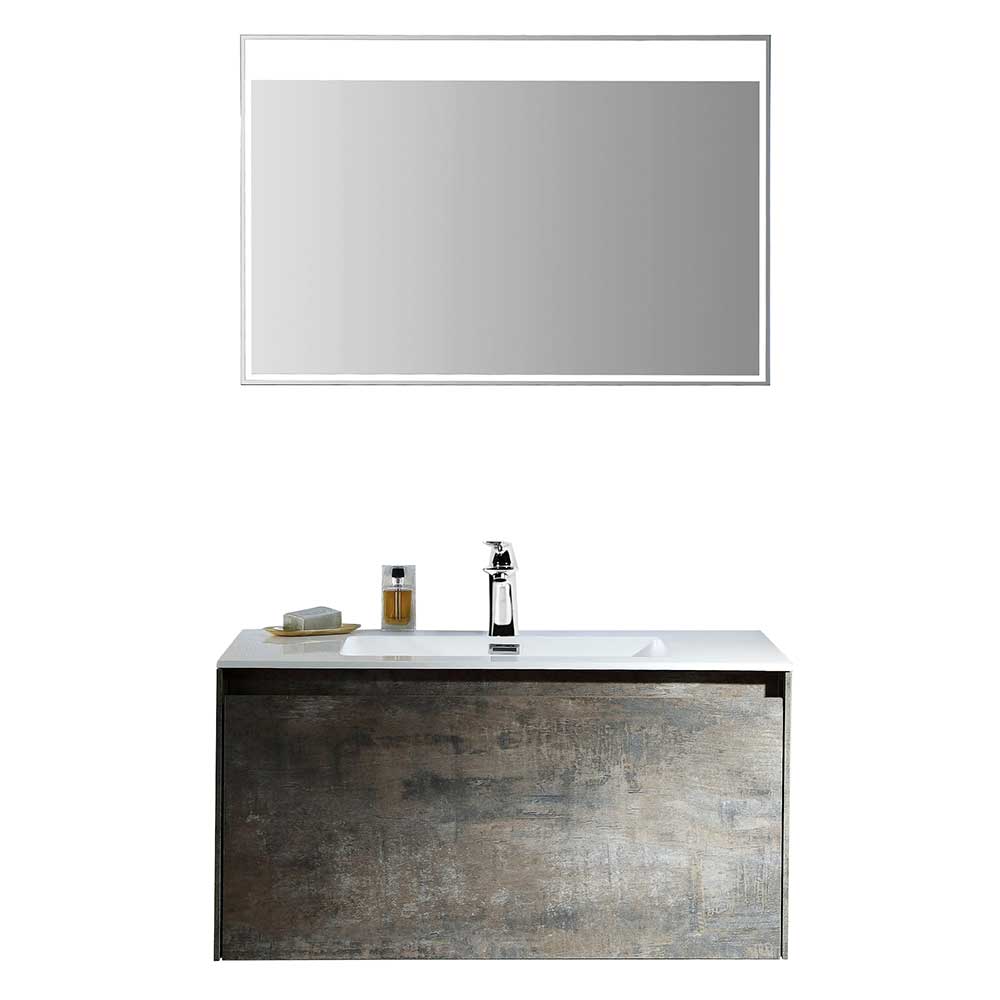 Bad Waschtisch mit Wandspiegel - Trodian I (zweiteilig)