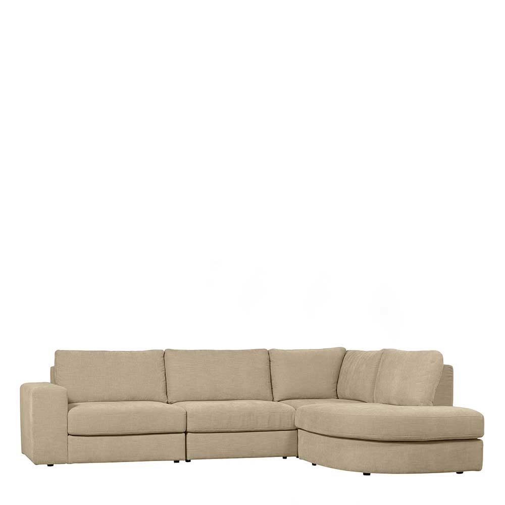 Polsterecke in Beige Stoffbezug - Nikolas